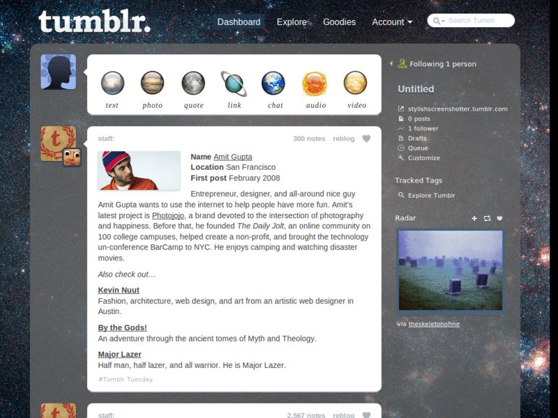 Tumblr Galaxy - Chrome