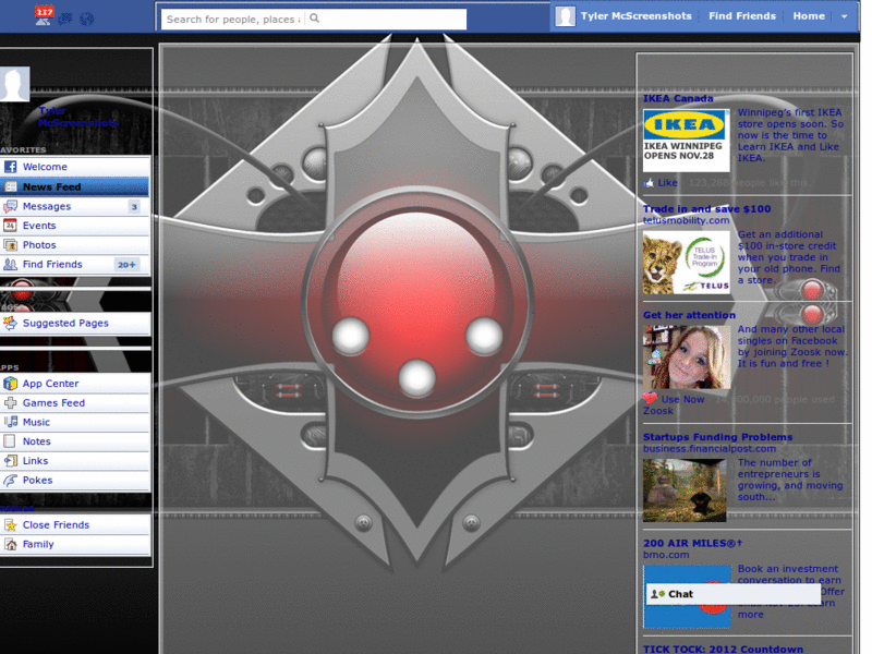 facebook skin red and black