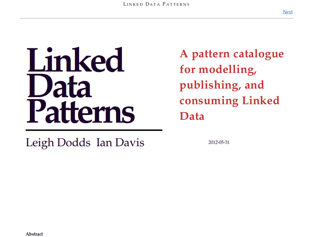 Linked Data Patterns book - readable width