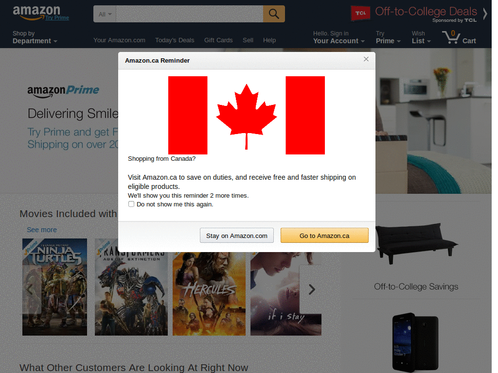 Slim browsing for Amazon.com on search.