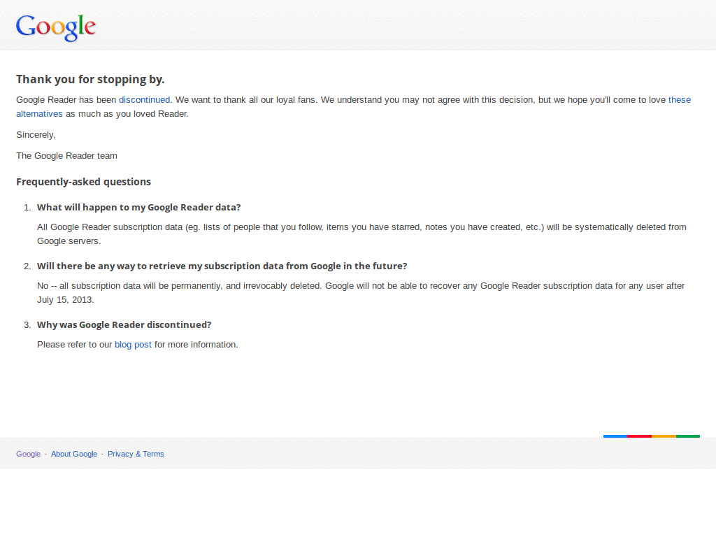Google Reader - grey reading background