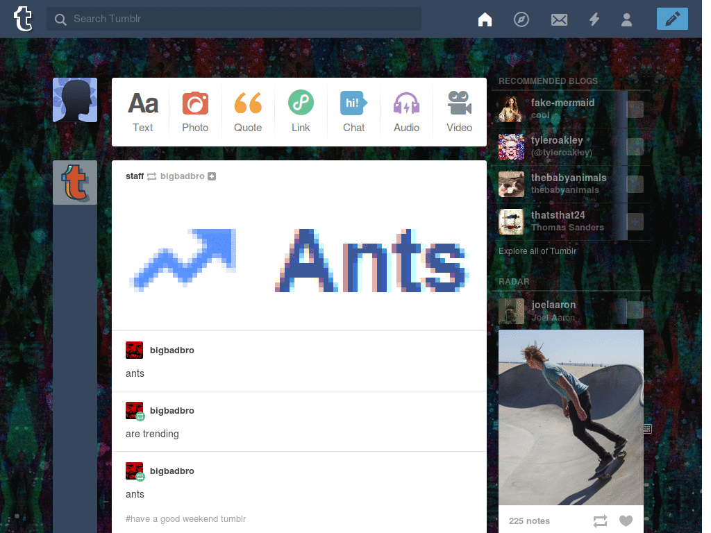 tumblr dark pattern