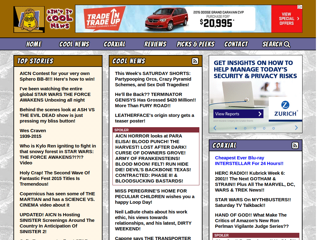 Ain't It Cool News - No Talkback Previews