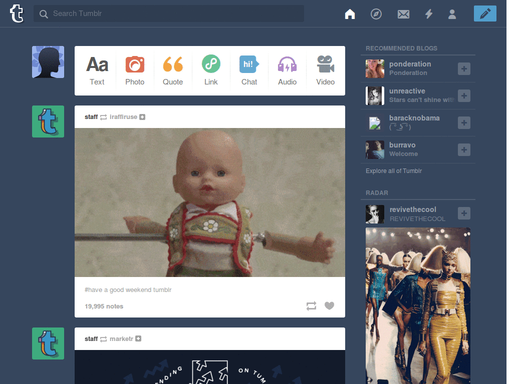 Blue tumblr logo
