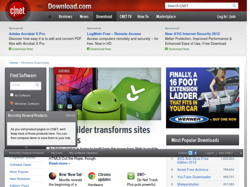Download.com remove crappy header