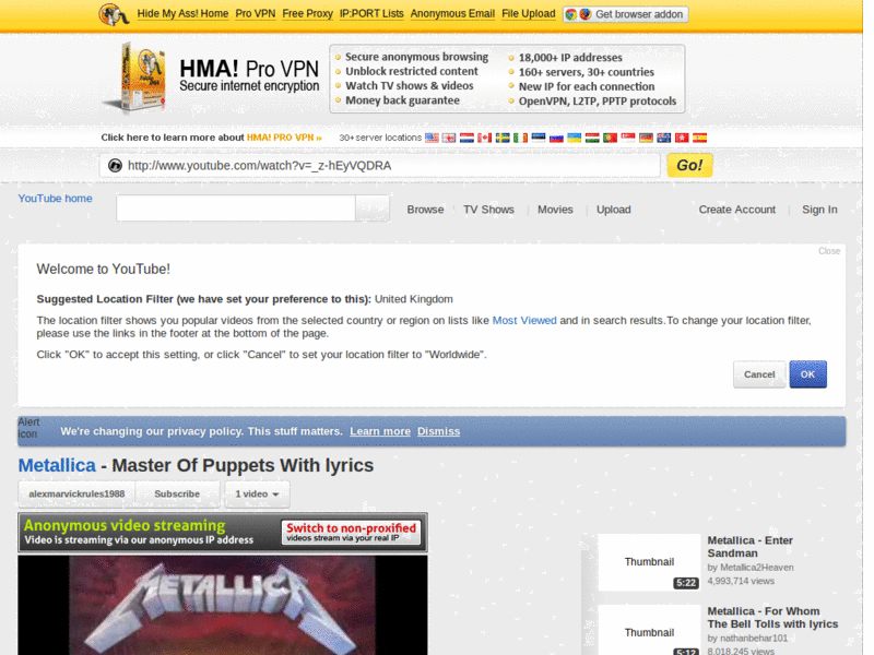 Proudly hide comments of YouTube vids on HideMyAss
