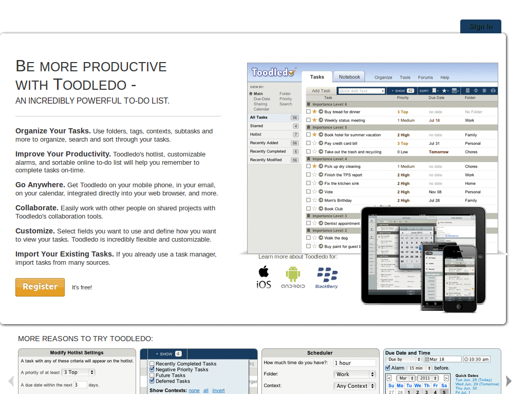 Toodledoish - Plus 2 w/Right Side Tabs