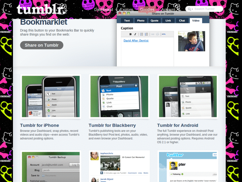 hello kitty tumblr dashboard background