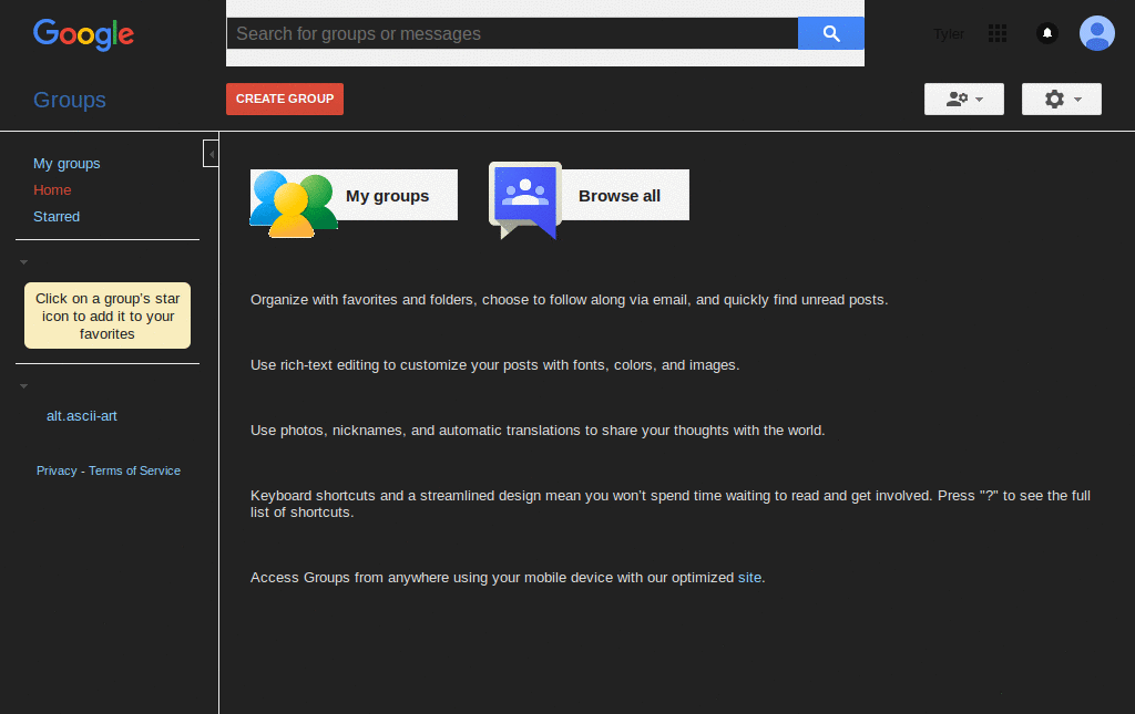 Dark Google Groups