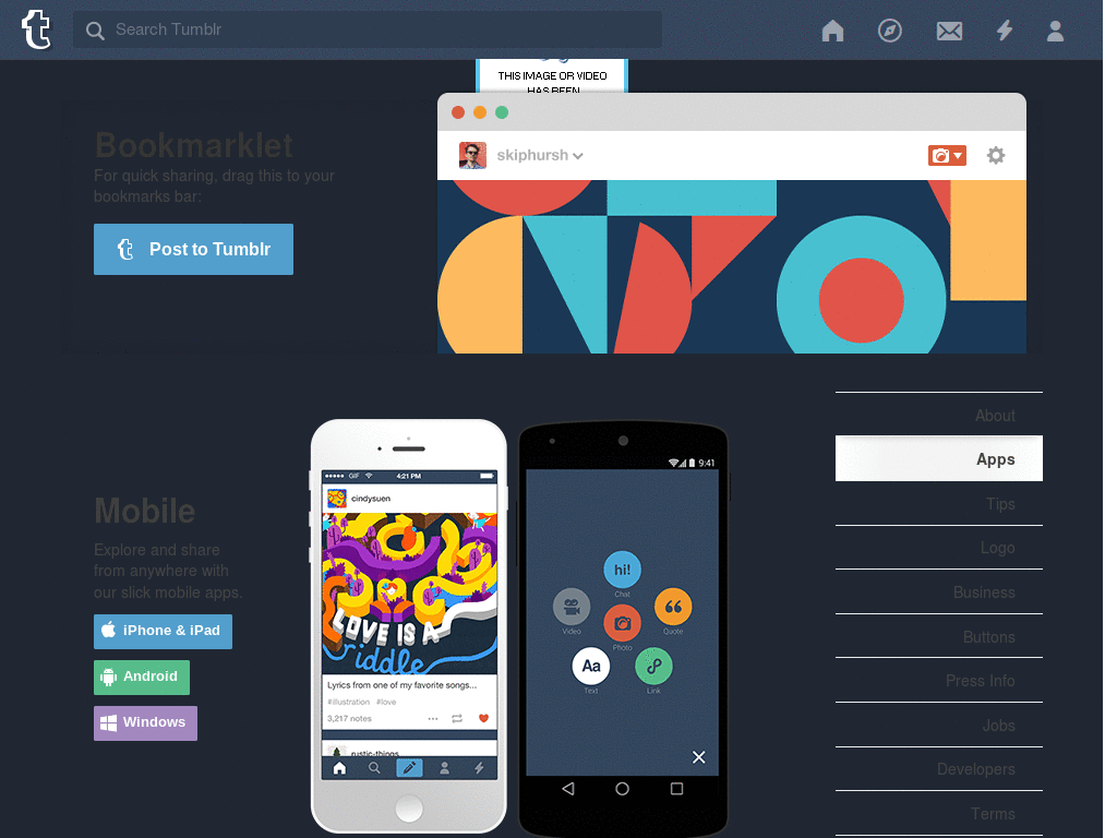 Tumblr - "Sweet Potato Couple" dashboard + icons