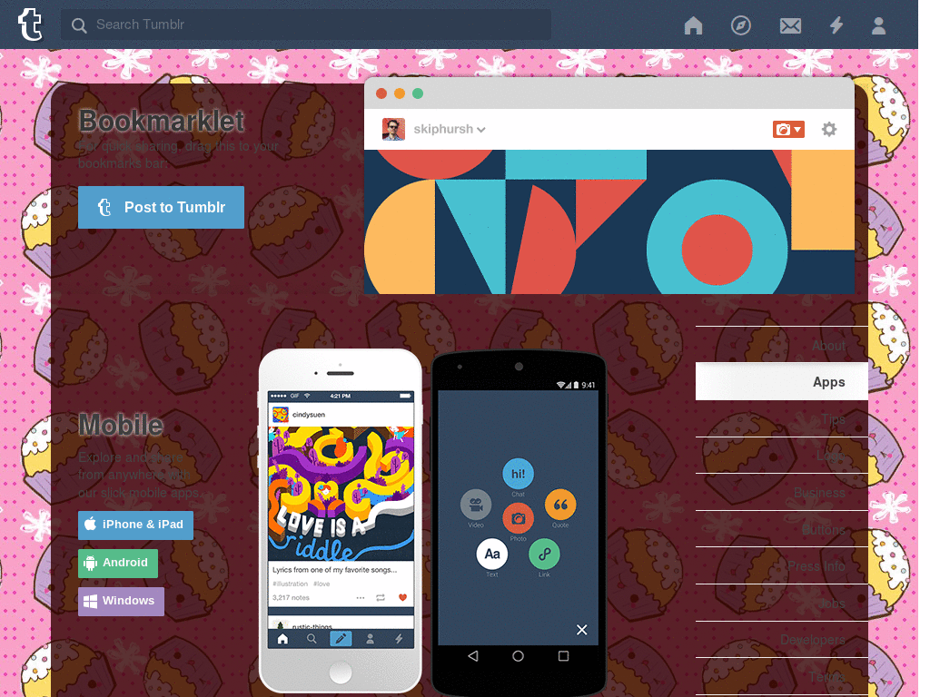 cupcake tumblr skin