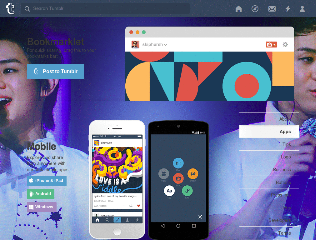 Tumblr - Yoseob dashboard background + icons