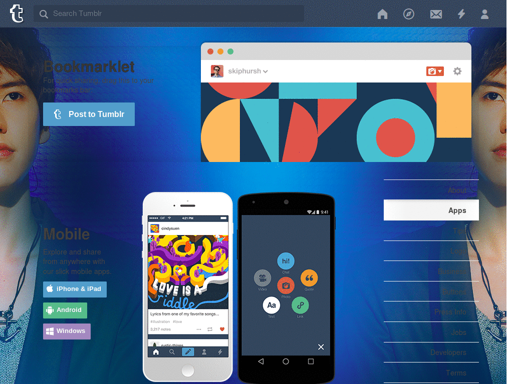 Tumblr - Kyuhyun dashboard background + icons