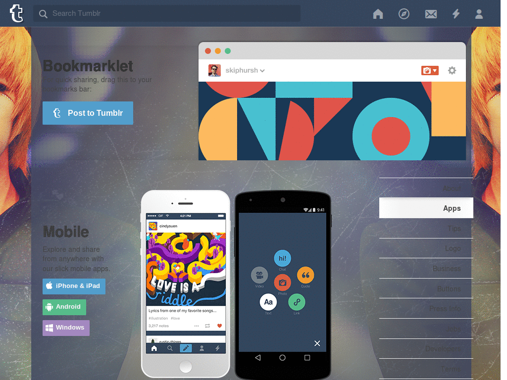 Tumblr - Thunder dashboard background + icons