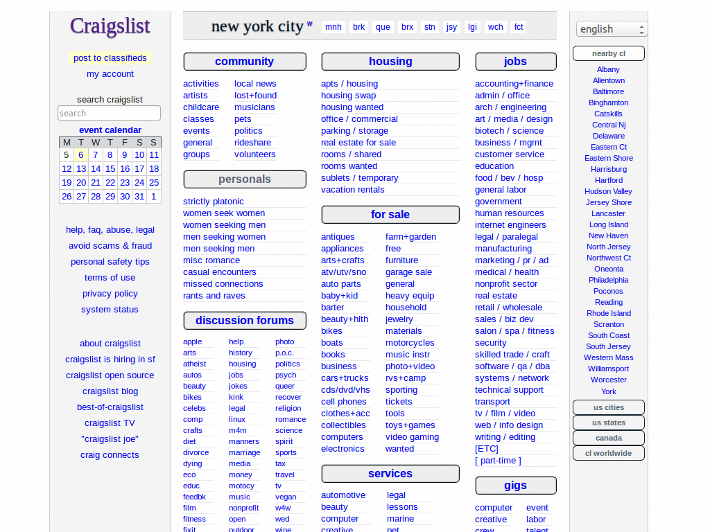 Craigslist | Layout