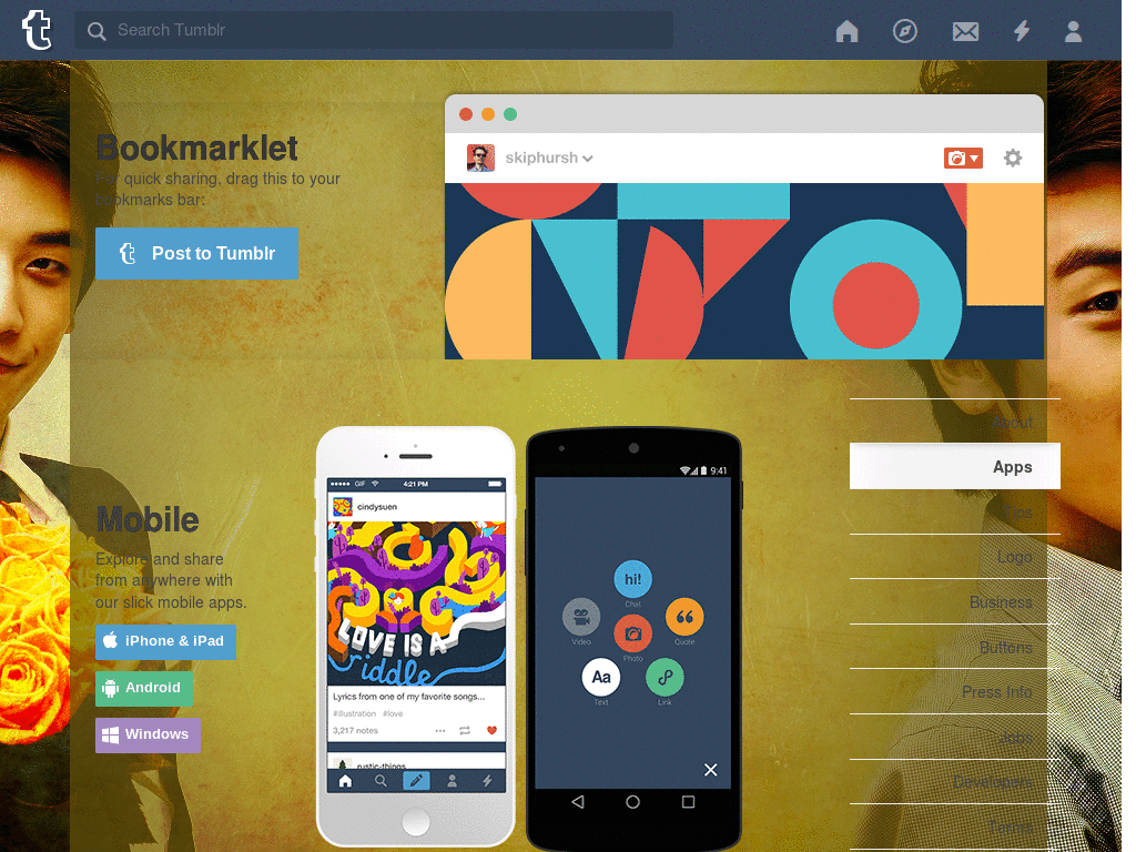 Tumblr - Seungri dashboard background + icons