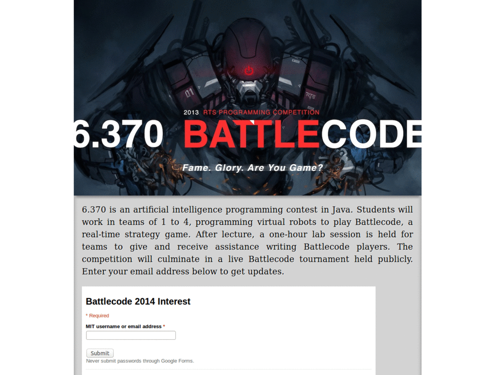 MIT Battlecode - Scrimmage Results Page