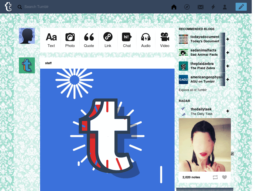 Tumblr Dashboard Theme: #5 McSeedy