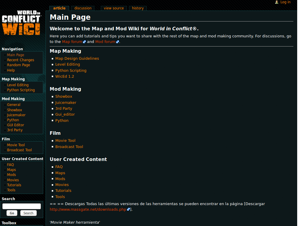 Syntax highlighting code in the massgate wiki