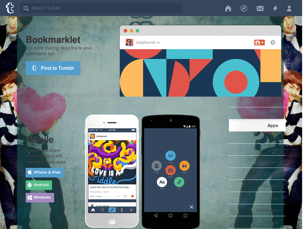 Tumblr - SHINee dashboard background + icons.