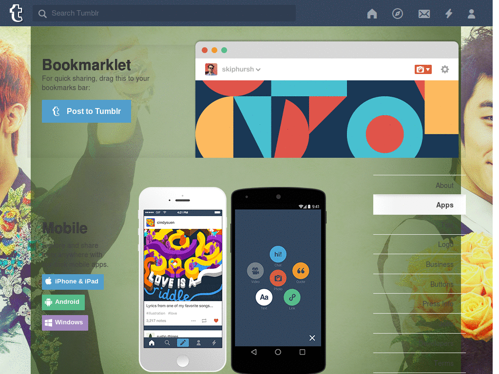 Tumblr - G-Ri dashboard background + icon set
