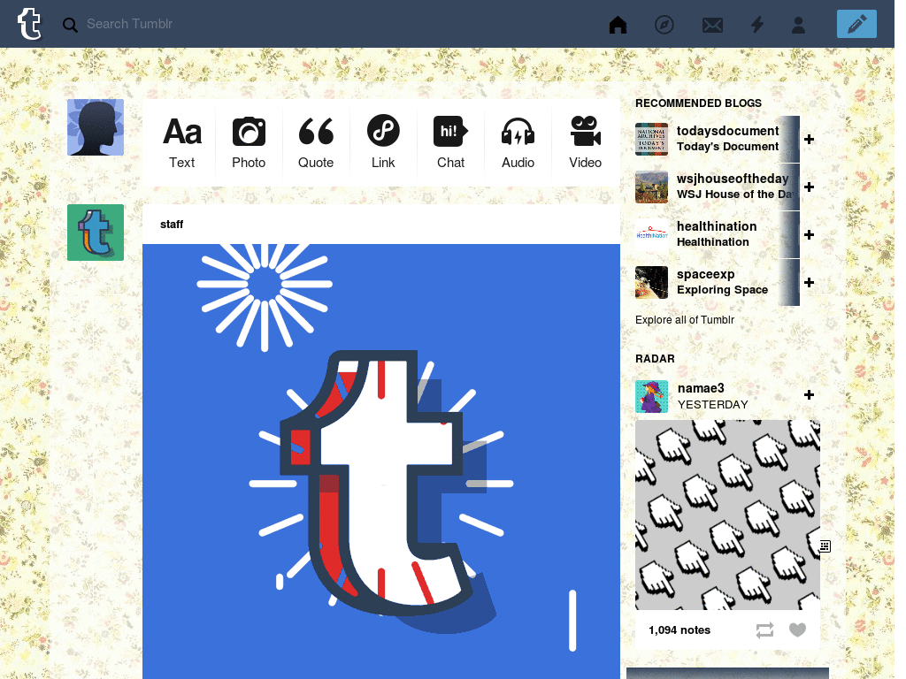 Tumblr Dashboard Theme: #12 McSeedy
