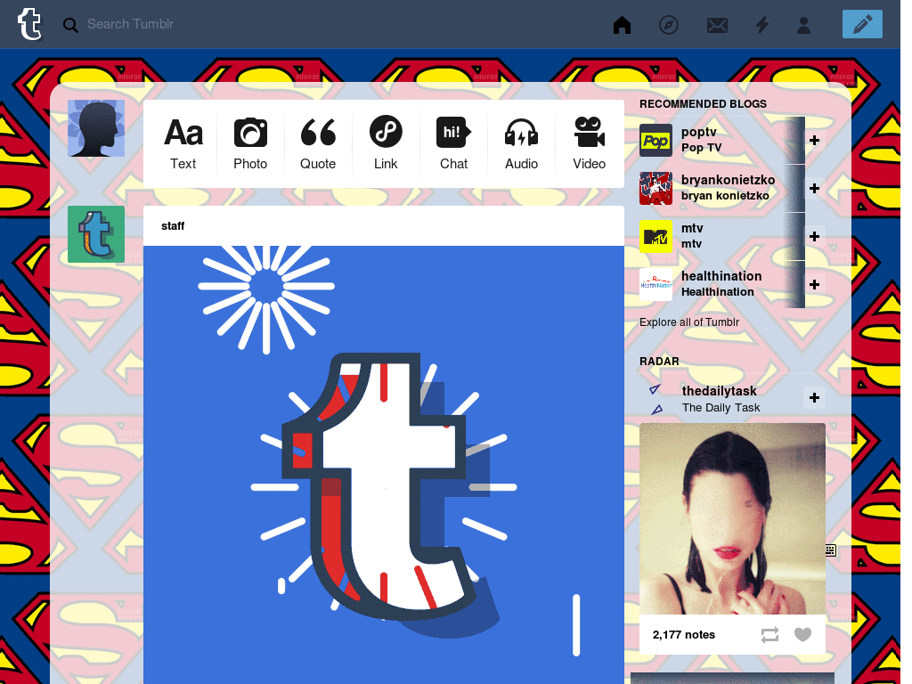 Tumblr Dashboard Theme: #15 McSeedy