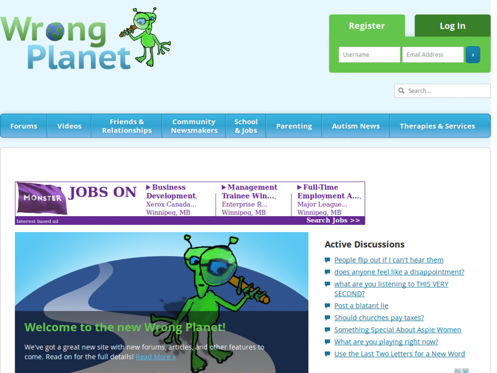 dark WrongPlanet theme