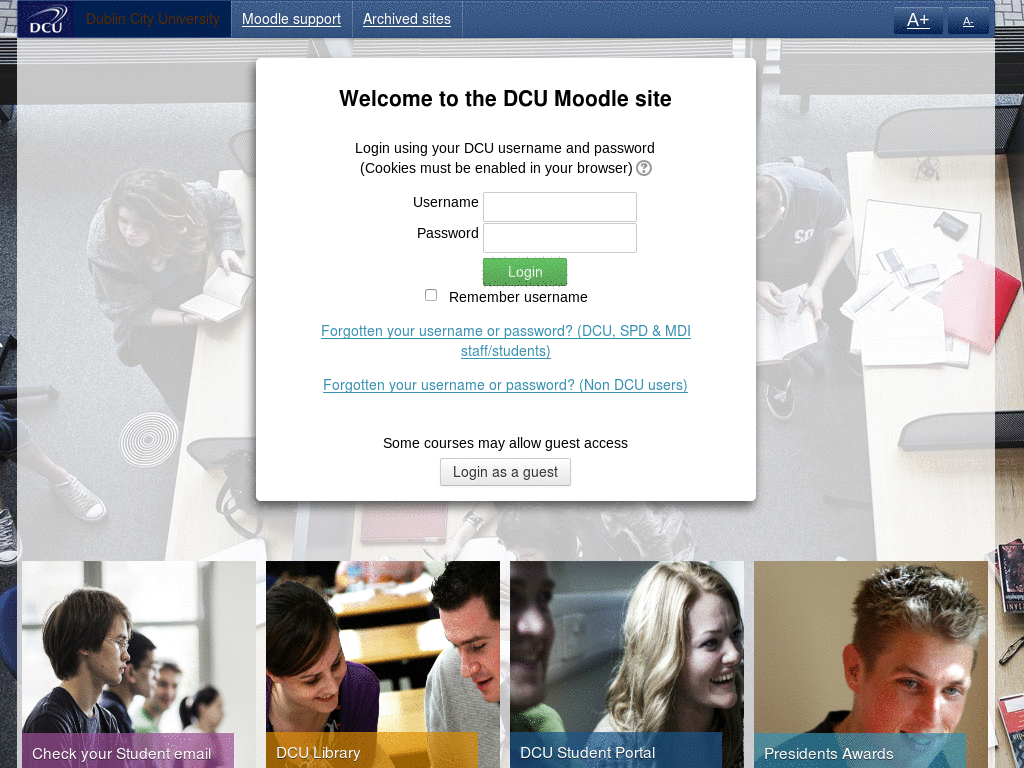 moodle.dcu.ie: Override a.hover