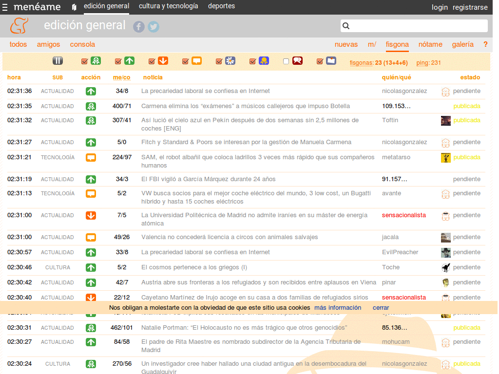Menéame - Fisgona (colores suaves)