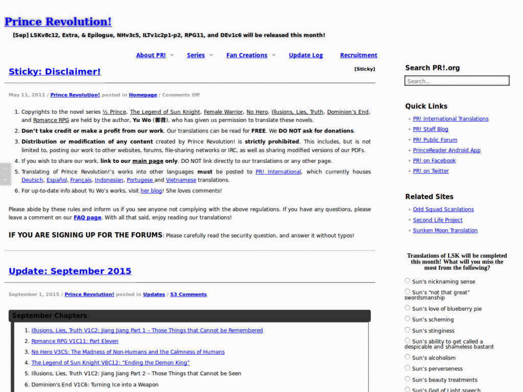 PrinceRevolution.Org - White BG, Black Text