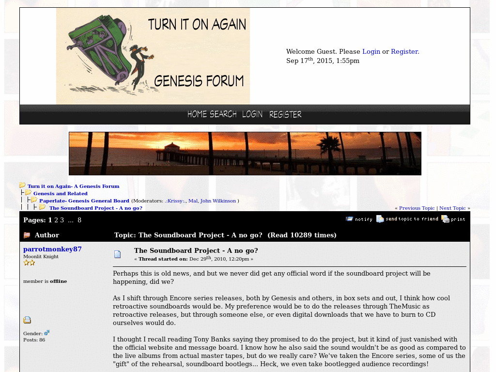 Genesis Turn It On Again Forum - Clean Up