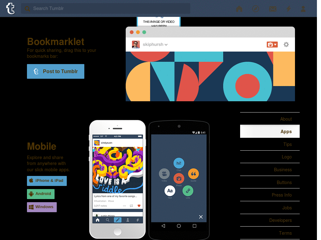Tumblr - Gain dashboard background + icon set.