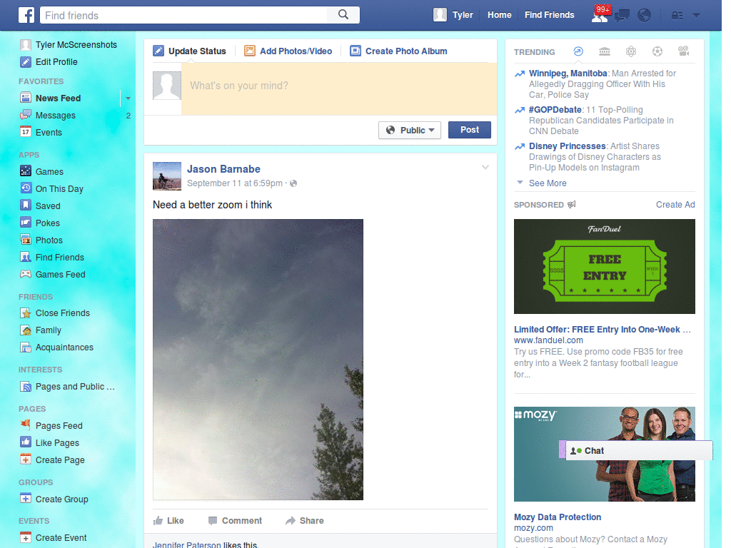 Facebook theme light