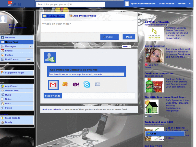 facebook skin ferrari dashboard
