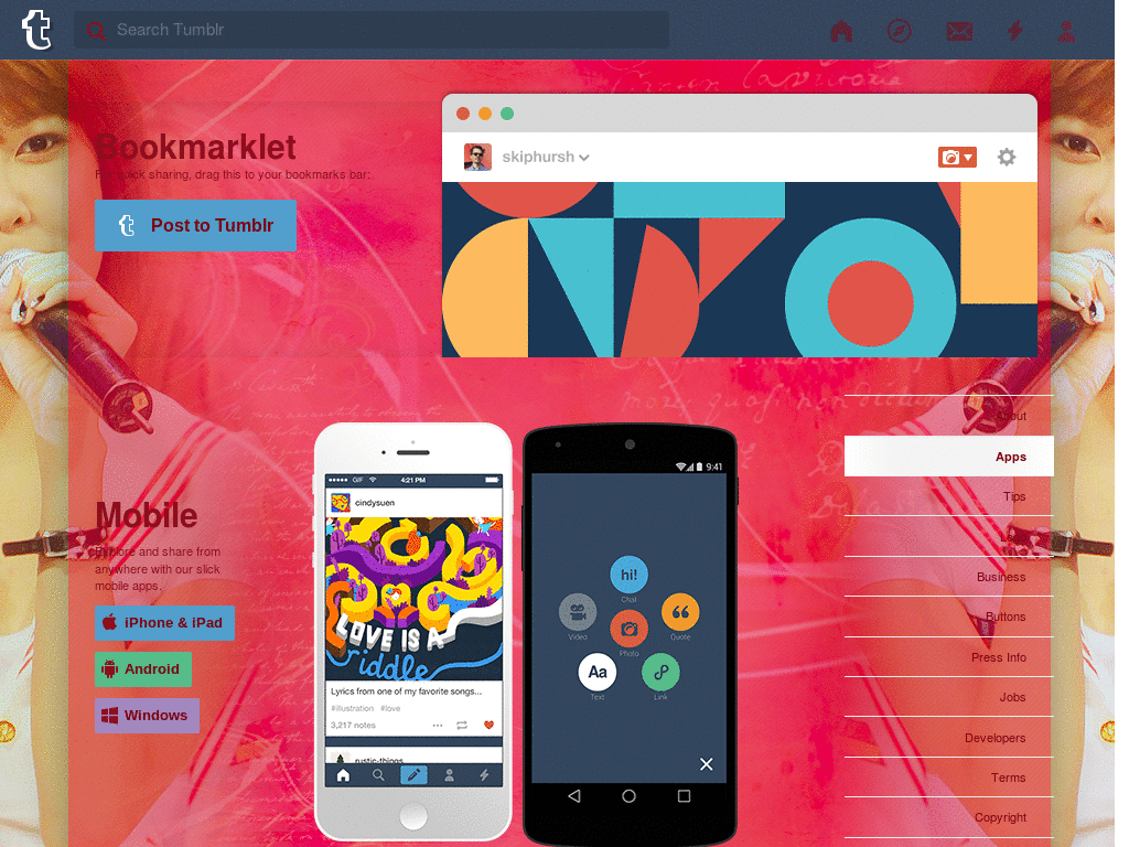 Tumblr - Sooyoung dashboard background + icon set.