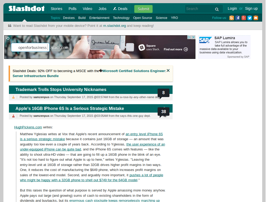 slashdot 2001 - remove whitespace
