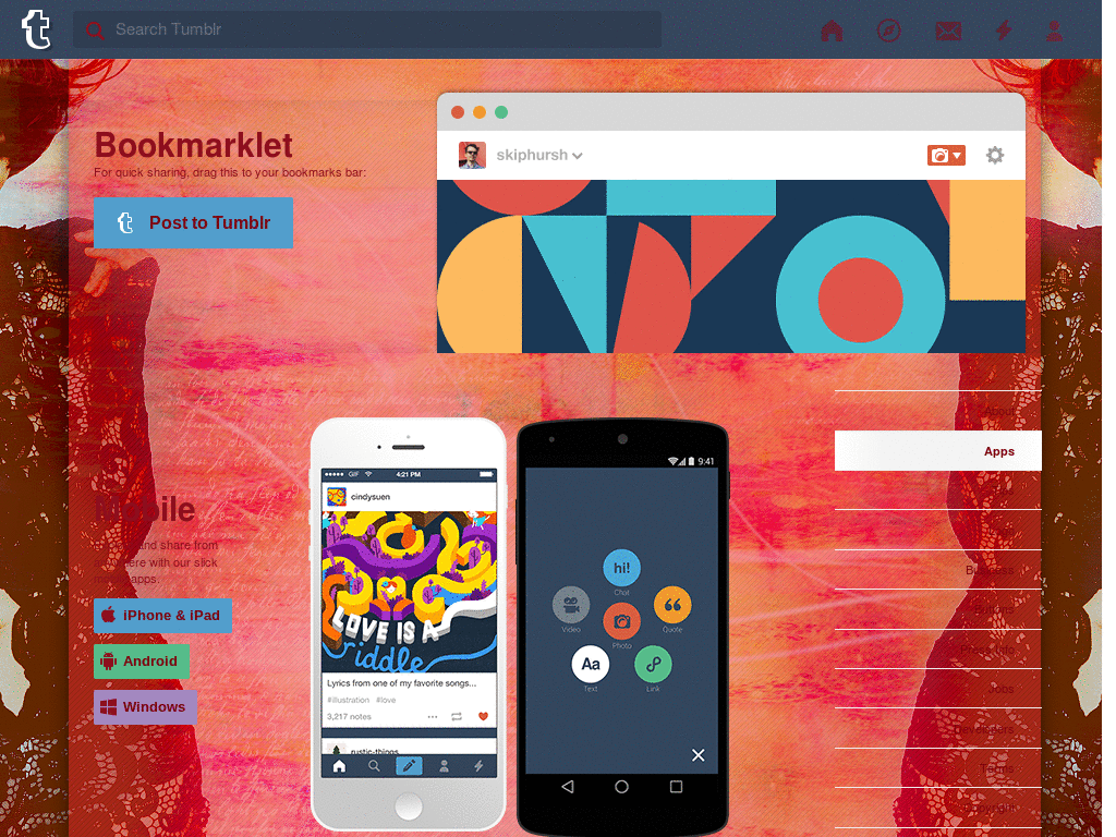 Tumblr - Narsha dashboard background + icon set.