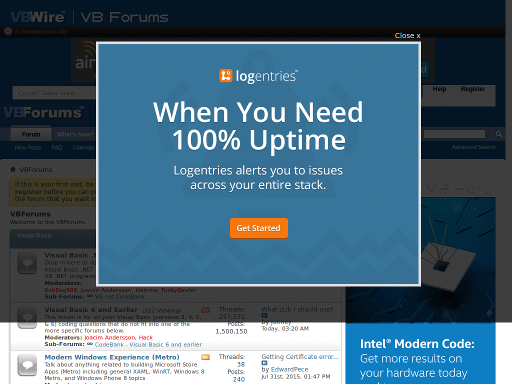 VBForums header & footer cleanup