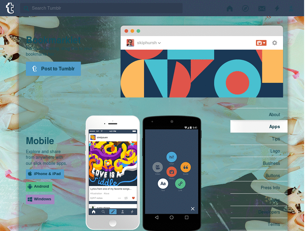 Tumblr - Secret background + Icon set.