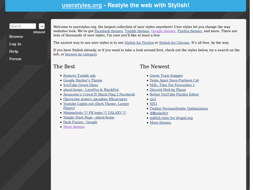 Userstyles.org - update of Super Style redesign