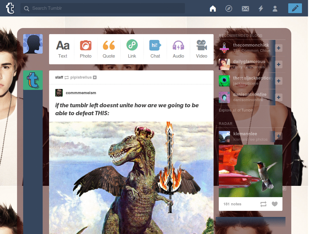 Justin Beiber Tumblr