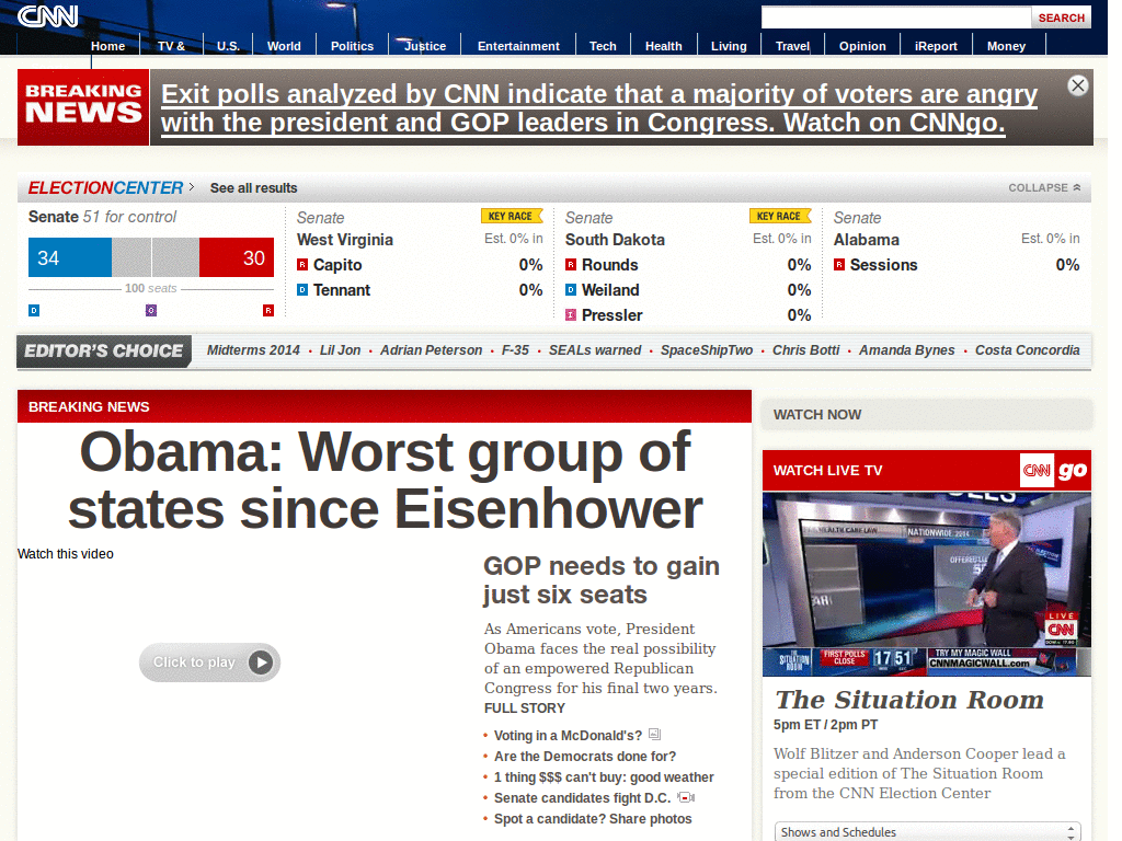 CNN - No ads.  Better banner.