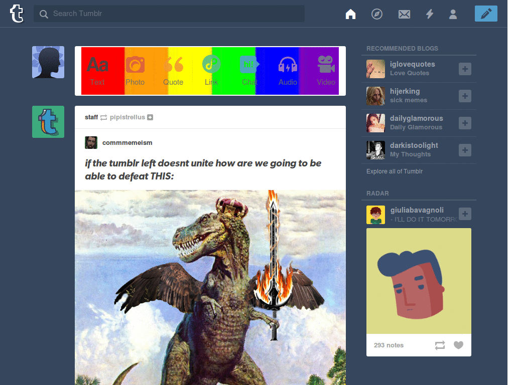 Pride Colours Tumblr Dashboard Icon Set