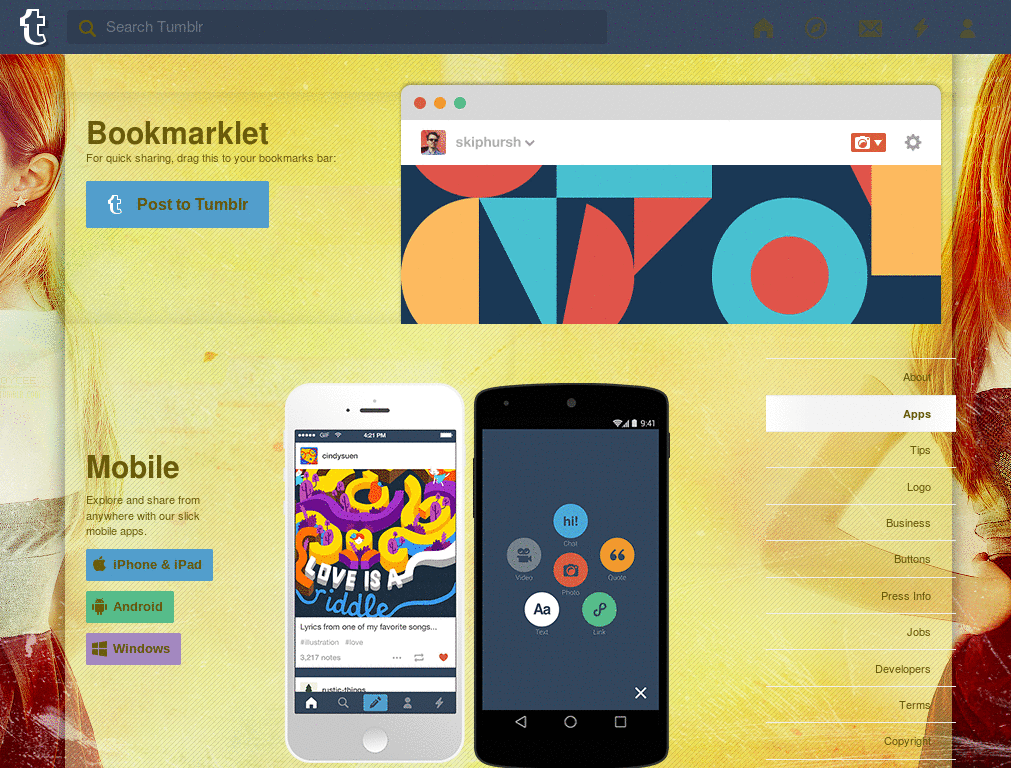 Tumblr - Hyomin dashboard background + icon set.