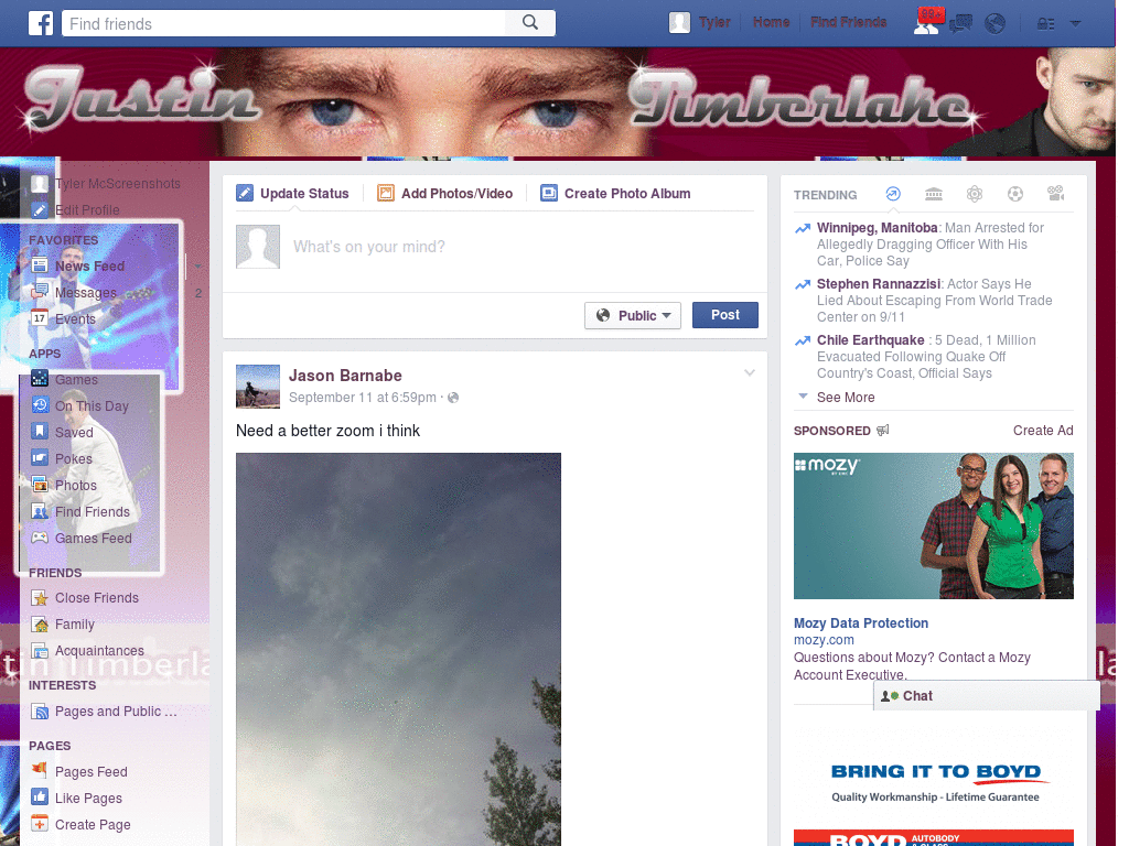 Facebook - Justin Timberlake ( by templah.com )