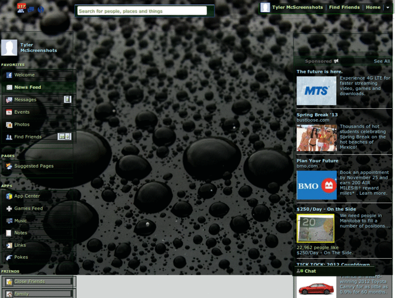 Facebook Glossy Black Waterdrops