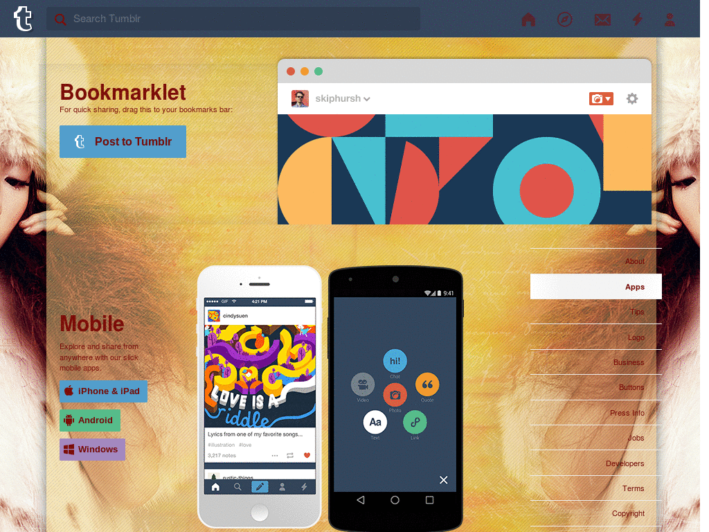 Tumblr - Taeyeon dashboard background + icons.