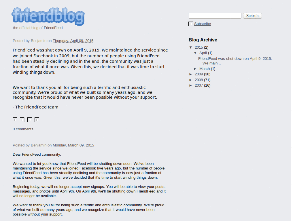 Friendfeed Typography