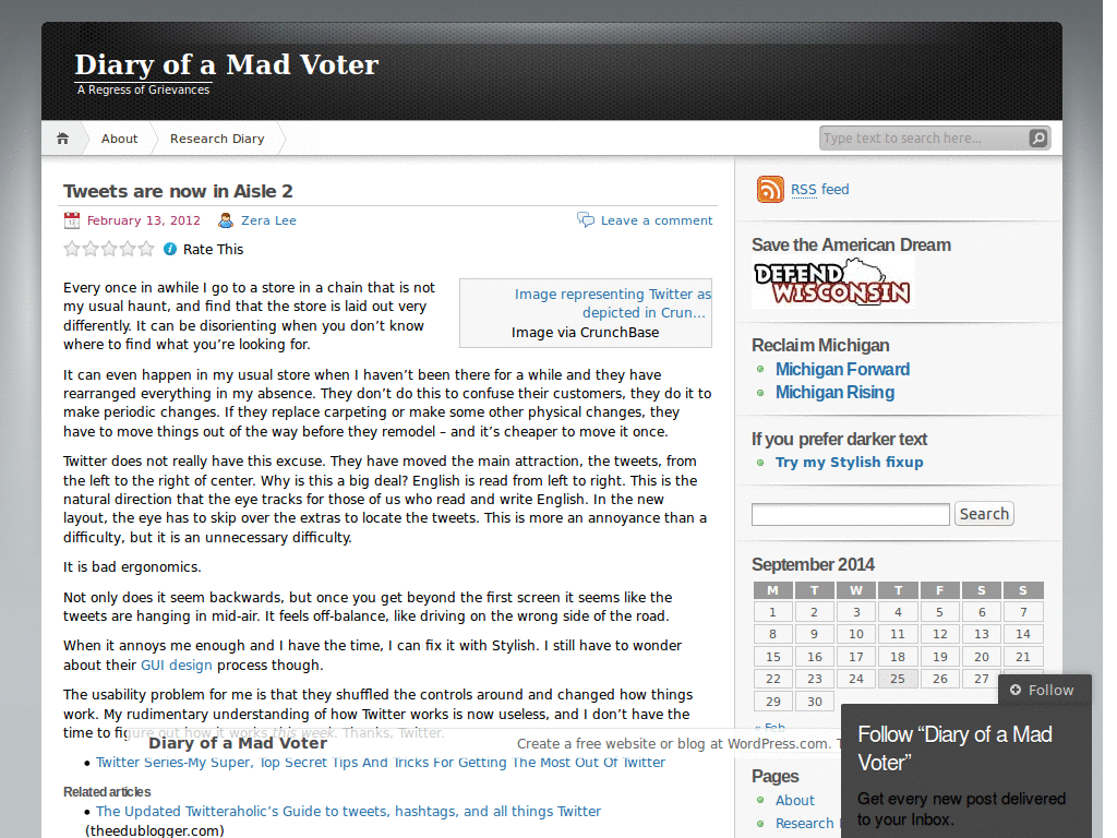 Mad Voter Diary (wordpress) Dark Text
